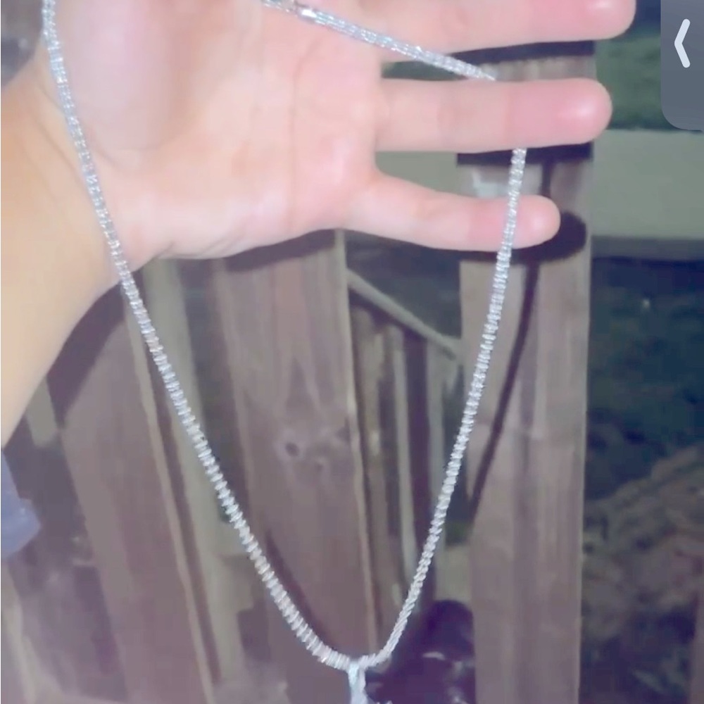 14k white gold diamond chain